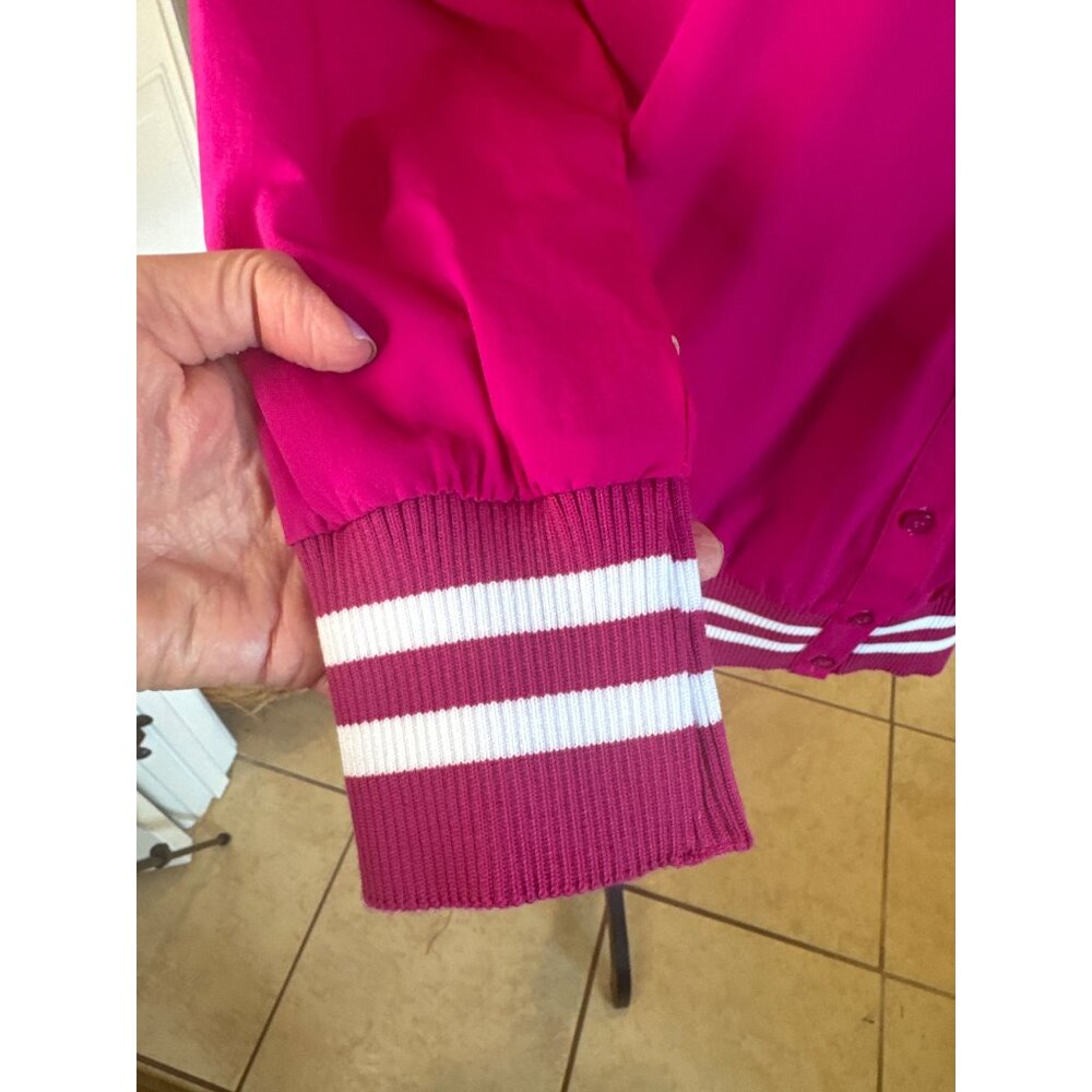 Vintage-Inspired Joh Wiletta Top Hot Pink Retro S Varsity Jacket Schoolgirlcore - Picture 7 of 10